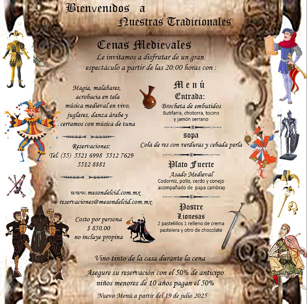 Cena Medieval en Mesón del Cid