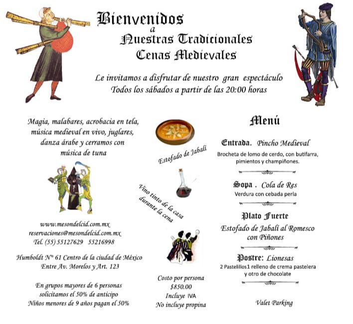 Cena Medieval en Mesón del Cid